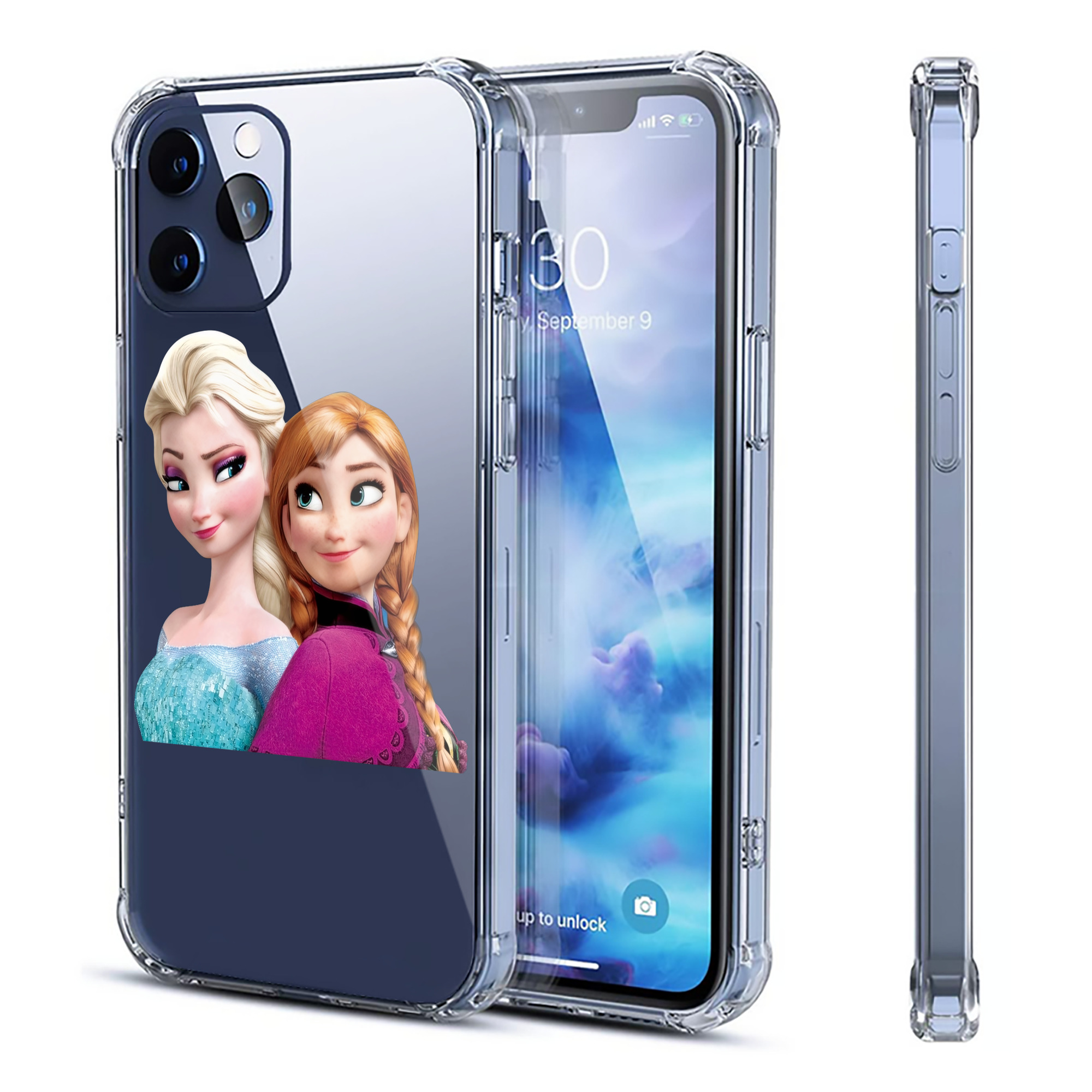 （画像用） アナと雪の女王 アンナ エルサ Frozen Anna Elsa 【iPhone 12シリーズ対応】透明スマホケース（クリアソフトケース）